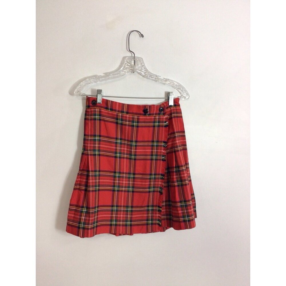 Vintage Plaid Wool Skirt Preppy Academia Made in Canada Women Small - Picture 6 of 8